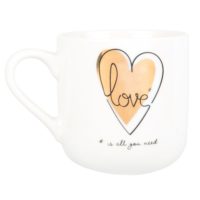 Mug en porcelaine blanche imprimé cur doré Maisons du Monde