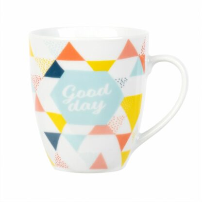 Mug en porcelaine blanche motifs triangles multicolores Maisons du Monde