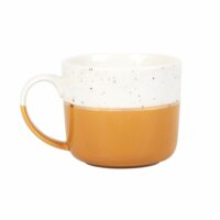 Mug en porcelaine jaune moutarde et blanche Maisons du Monde