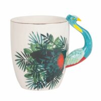 Mug paon en porcelaine motifs feuilles Maisons du Monde