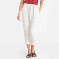 Pantalon 7/8 avec lien à nouer FLEUR Blanc GARANCE PARIS