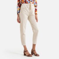 Pantalon à taille élastique DINAH Gris;Beige LABDIP