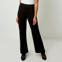 Pantalon bootcut à pont Noir Joe Browns