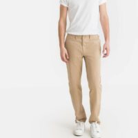 Pantalon chino coupe droite coton stretch Vert Kaki Benetton