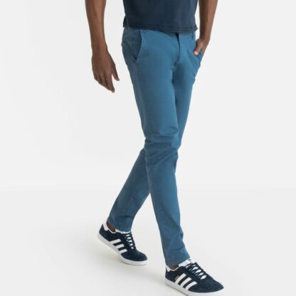 Pantalon chino coupe slim Vert D'Eau - Bleu Ardoise LA REDOUTE COLLECTIONS