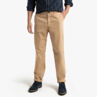 Pantalon chino droit en coton stretch Bleu Marine - Gris Benetton