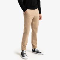 Pantalon chino slim en coton stretch Tabac - Beige - Taupe - Bleu Marine Benetton