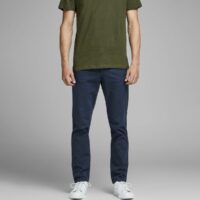 Pantalon chino stretch avec ceinture Roy James Bleu Marine jack & jones