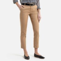 Pantalon cigarette en coton mélangé Beige Benetton