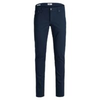 Pantalon coupe slim 5 poches en toile Bleu Marine jack & jones