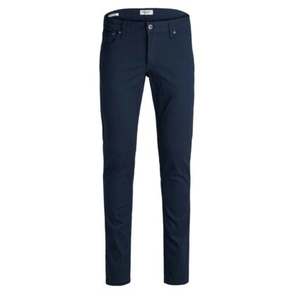 Pantalon coupe slim 5 poches en toile Bleu Marine jack & jones