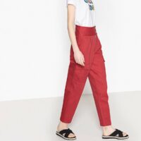 Pantalon denim taille haute Rouge;Kaki LA REDOUTE COLLECTIONS