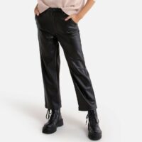 Pantalon droit SANDY HIGHWAIST CROPPED Noir REIKO