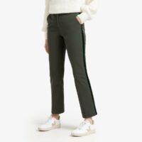 Pantalon droit à bande velours côté PEARL Vert LEON & HARPER