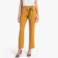 Pantalon droit crêpe Jaune Safran Anne weyburn