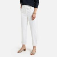 Pantalon droit en coton et lin Ecru;Noir;Rose Pale LA REDOUTE COLLECTIONS