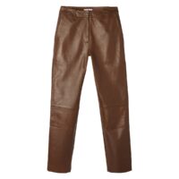 Pantalon droit en cuir Marron;Noir LA REDOUTE COLLECTIONS