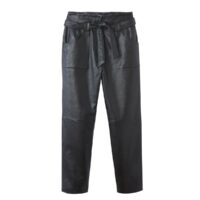 Pantalon droit en cuir