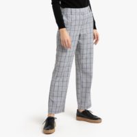 Pantalon droit imprimé à carreaux Carreaux Fond Gris LA REDOUTE COLLECTIONS