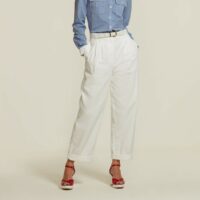 Pantalon droit peau de pêche Blanc VANESSA SEWARD X LA REDOUTE COLLECTIONS