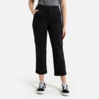 Pantalon droit raccourci à taille haute SANDY Noir;Ecru REIKO