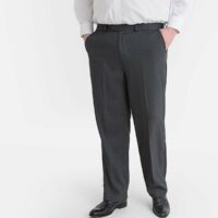 Pantalon droit taille ajustable Noir - Gris Foncé LA REDOUTE COLLECTIONS PLUS