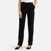 Pantalon droit taille réglable sergé stretch Noir Anne weyburn