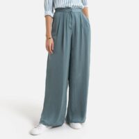 Pantalon fluide large en satin Bleu Marine;Noir;Noisette LA REDOUTE COLLECTIONS