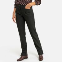 Pantalon fuselé en tweed chevrons Chevrons Kaki Anne weyburn