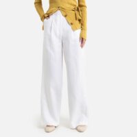 Pantalon large en pur lin Rouge Brique;Beige Chiné LA REDOUTE COLLECTIONS