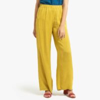 Pantalon large imprimé à taille élastique Imprimé Jaune SAMSOE AND SAMSOE