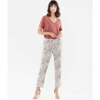 Pantalon large imprimé floral Imprimé Écru LE TEMPS DES CERISES