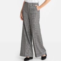 Pantalon large prince de Galles PAMELO FANCY Gris REIKO