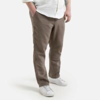 Pantalon pur lin taille élastiquée Vert Kaki - Marron Taupe - Marine - Beige Chiné - Noir LA REDOUTE COLLECTIONS PLUS