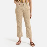 Pantalon velours côtelé taille haute MILO VELVET Beige REIKO