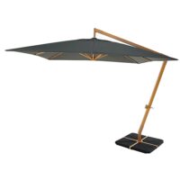 Parasol déporté en aluminium et tissu anthracite 3x3m Camberra Maisons du Monde