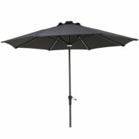 Parasol lumineux à LED en toile gris anthracite Luciole Maisons du Monde