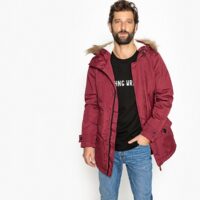 Parka déperlante à capuche imitation fourrure Rouge Bordeaux LA REDOUTE COLLECTIONS