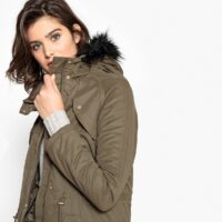 Parka mi-longue à capuche Vert Kaki LA REDOUTE COLLECTIONS