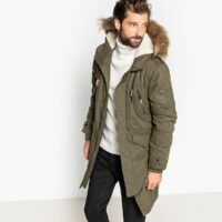 Parka mi-longue à capuche doublée polaire Vert Kaki LA REDOUTE COLLECTIONS