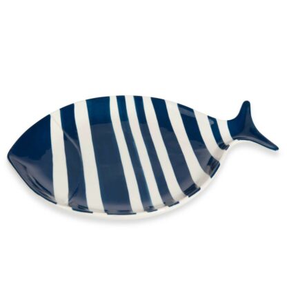 Plat poisson en faïence bleu marine L.31cm OLERON Maisons du Monde