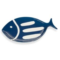 Plat poisson en faïence bleu marine OLERON Maisons du Monde