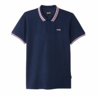 Polo PS Henry logo poitrine détails col et manches Bleu Marine - Blanc Schott