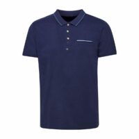 Polo détails graphiques poche et col Blanc - Bleu Marine Esprit