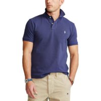 Polo droit Custom Fit en maille piquée Rouge - Bordeaux - Bleu Ciel - Bleu Marine - Bleu Moyen - Bleu Pâle - Bleu - Vert Kaki - Rose Pâle - Orange Polo Ralph Lauren