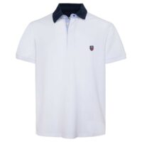 Polo droit maille piquée Levyce Blanc - Bleu Marine Pepe Jeans