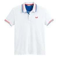 Polo droit maille piquée Nayoc Blanc - Bleu - Bleu Marine KAPORAL