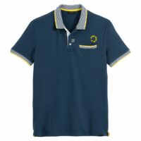 Polo droit maille piquée stretch Coss Bleu Klein - Bleu Marine - Gris (Medium Grey Mel) KAPORAL