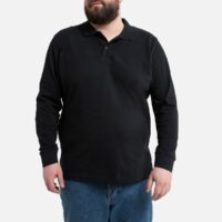 Polo grande taille manches longues Marine - Noir LA REDOUTE COLLECTIONS PLUS