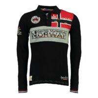 Polo manches longues droit Kerad Noir geographical norway